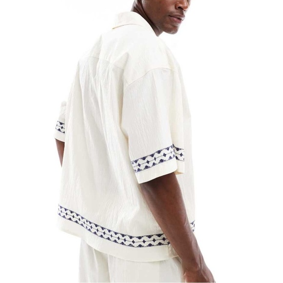 ASOS Jack & Jones Men’s Linen Print Resort Shirt - Size XL - Picture 5 of 5